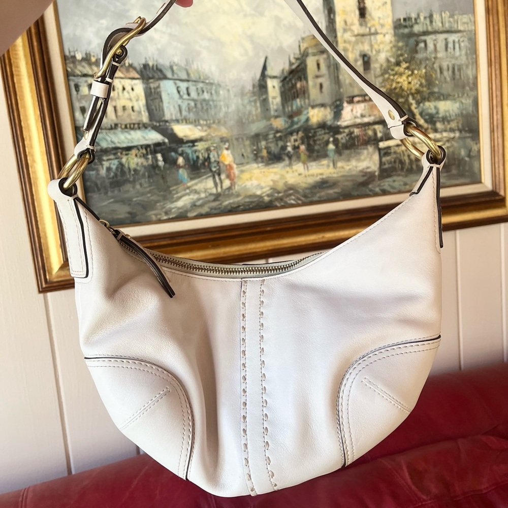 SOLD Coach Cream Leather SOHO Y2K Hobo Bag - Picture 2 of 5